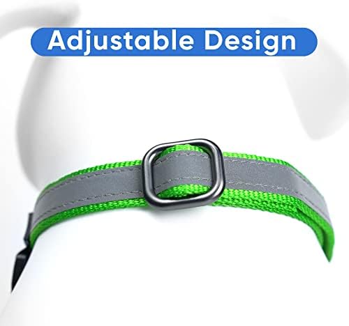 Pawtitas Customized Martingale Dog Collar Reflective Reflective Dog Collar Embroidered Personalized Name Phone Number Adjustable for Puppies Small Medium Large Size Dogs Small Green