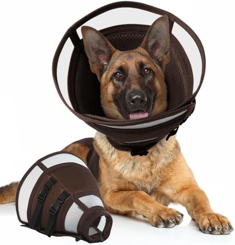 Soft Fold-Over Anti-Lick Dog Cone, Comfortable E-Collar for Large Dogs