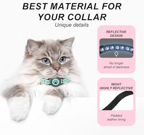 GPS Cat Tracker Collar (iOS & Android), No Monthly Fee Pet GPS Tracker Blue