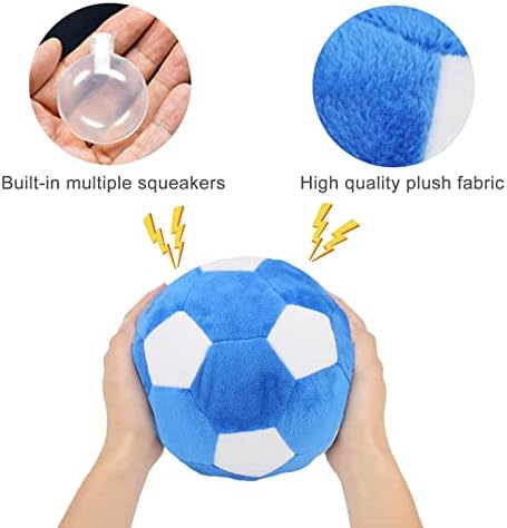 Dog Toys Balls, Pet Chew Toy Soft Interactive Plush Football, 7 in