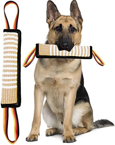 Clysoru Dog Tug Toy Tough Jute Bite Pillow Lasting Training Equipment Puppy to Large Dogs Interactive for Large and Small