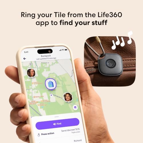 Life360 Tile - Bluetooth Tracker, Keys Finder and Item Locator for Keys, Bags and More. Phone Finder. Both iOS and Android Compatible. 2-Pack (Black/White)