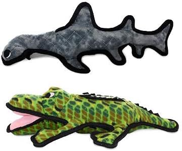 TUFFY® 2 Pack Alligator Hammerhead Ultra Durable Plush Dog Toys