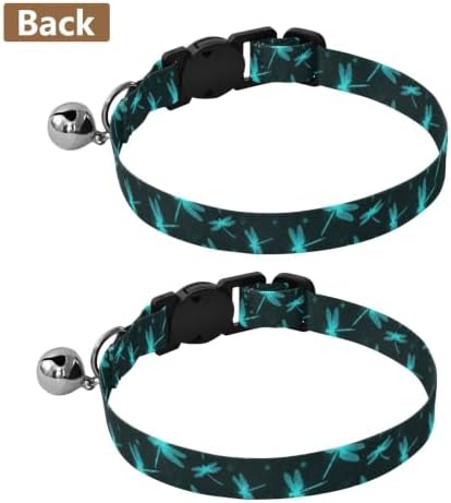 Blue Green Dragonflies Pet Collar 2 Pack for Puppy Adjustable Length 10.6" to 17.1"