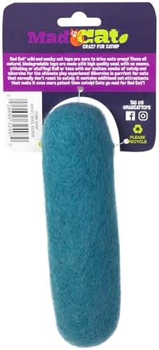 Mad Cat Wacky Wool Crinkle Kicker Catnip and Silvervine Cat Toy, Pack of 1