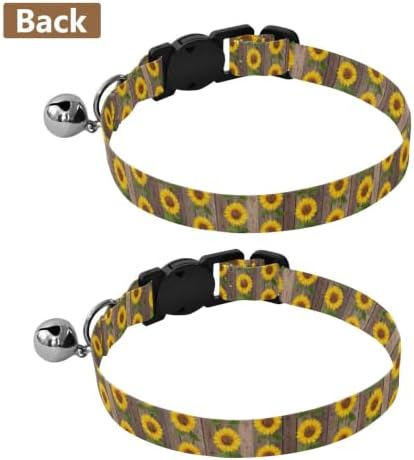 Sunflowers Green Leaf Rustic Pet Collars 2 Pack Dog Collars for Small Dogs Adjustable 10.6 to 17.1 Inches