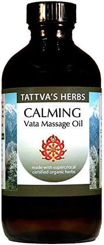 Tattva's Herbs Vata Calming Massage Oil 8oz Lemongrass & Sesame, Ayurvedic Relaxation Body Oil, Great as Massage Lotion