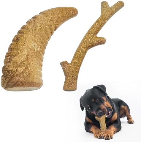 Durable Dog Chew Toys for Aggressive Chewers - Real Bacon Flavor, Indestructible 2-Pack for Large Dogs, Medium & X-Large Options Available， Size-1