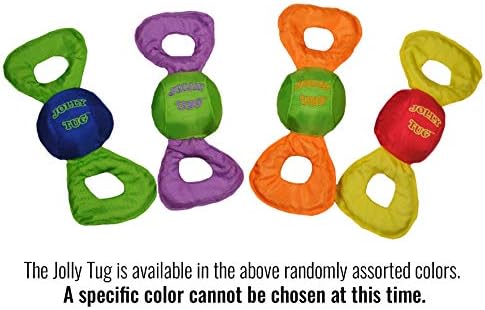 Jolly Pets Jolly Tug Dog Tug and Squeak Toy, Extra Large (Assorted Colors) (Pack of 3)