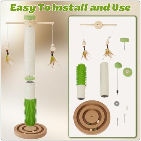 25.79" Cat Scratching Post Tower for Kittens, Sisal Small Cat Scratch Post