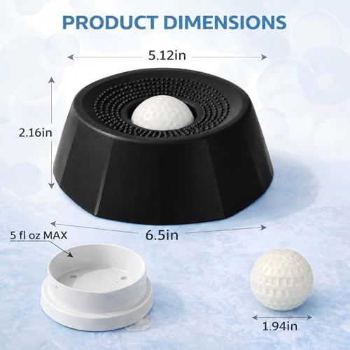 Dog Lick Ball Slow Feeder, Rolling Sphere Interactive Pet Toy with Suction Cups, Calming Slow Feeding Bowl for Liquid Treats & Peanut Butter, Anxiety Relief Licking Toy for Dogs & Cats（Black
