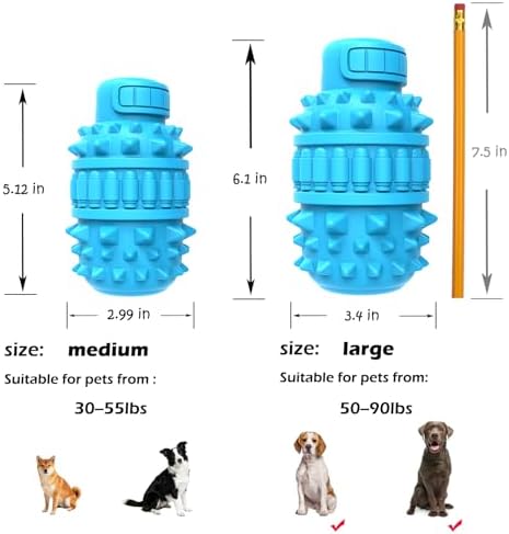 PIFFZEDO Natural Rubber Squeaky Dog Chew Toy for Large Aggressive Chewers