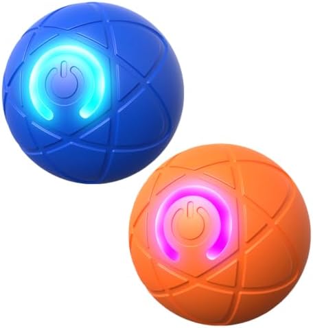 Interactive Small Dog Toy Ball, Smart Jumping Ball for Puppy Dogs, Activated Automatic Bouncing Moving Vibrating (Blue+Orange)