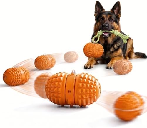 Smart Interactive Dog Toy, 8 Modes Automatic Rolling Ball with a Recording Function, Food-Grade Rubber Material Interactive Dog Ball for Medium and Large Dogs