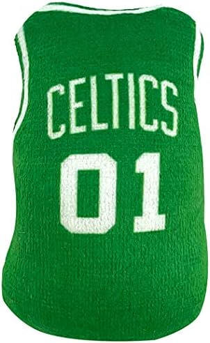 BEST PLUSH CAT TOY: NBA BOSTON CELTICS Complete Set of 3 piece Cat Toys filled with Fresh Catnip. Includes: 1 Jersey Cat Toy, 1 Basketball Cat Toy with Feathers & 1 #1 Fan Cat Toy. Beautiful Team LOGO