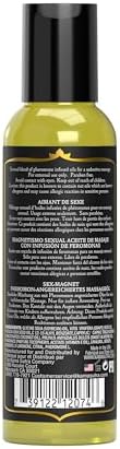 Kama Sutra Leather Pheromone Massage Bundle 2oz Massage Oil and Candle
