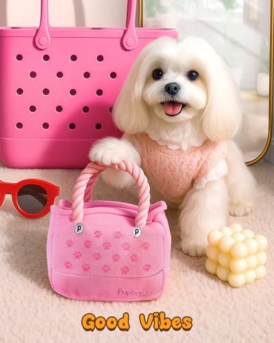 Swooflia Funny Plush Rope Dog Toy Squeaky - Bag Crinkle Interactive Stuffed Dog Toy for Puppies Medium Small Breed Dogs, Tug of War and Keep Them Busy, Cute Birthday Squeaky Plush Gift