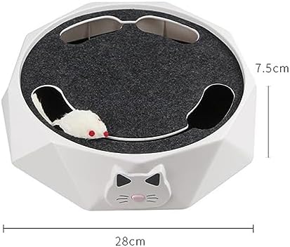 Interactive Cat Turntable Toy, Electric Cat Toys 2 Speed Adjustable Automatic Puzzle Catch Mouse Play Cat Toy for Pet Supplies