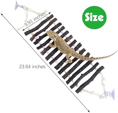 BNOSDM Reptile Bridge Wooden Ladder Climbing Accessories Hanging Swing