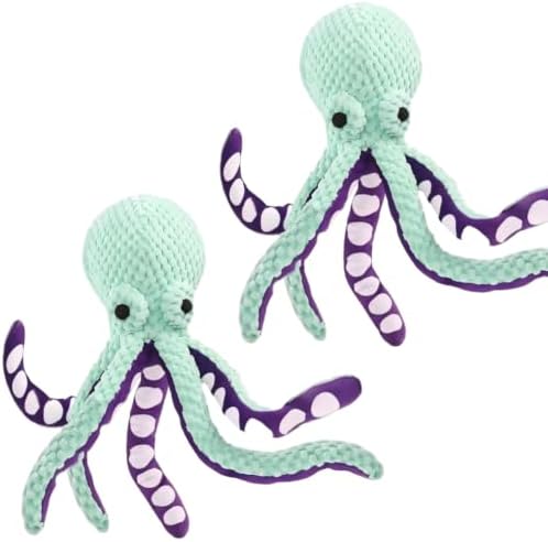 2pcs Plush Octopus Dog Toy Bite Resistant InteracPet Plush Toy Cat Dog Voice Octopus Shell Puzzle Toy Bite Resistant Interactive Pet Dog Teeth Cleaning Chew Toy tive Chew Toy For Small and Medium Dogs