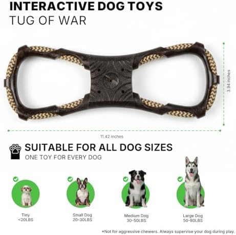 Tug of War Dog Toy, Interactive Dog Toys, Dog Chew Toys, Black