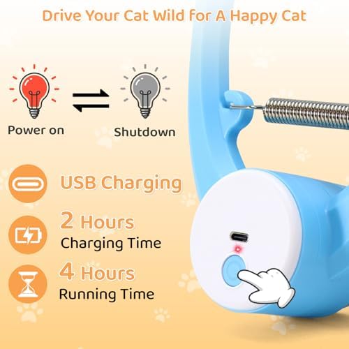 Automatic Interactive Cat Toys for Indoor Cats Hanging Cat Toy, Blue