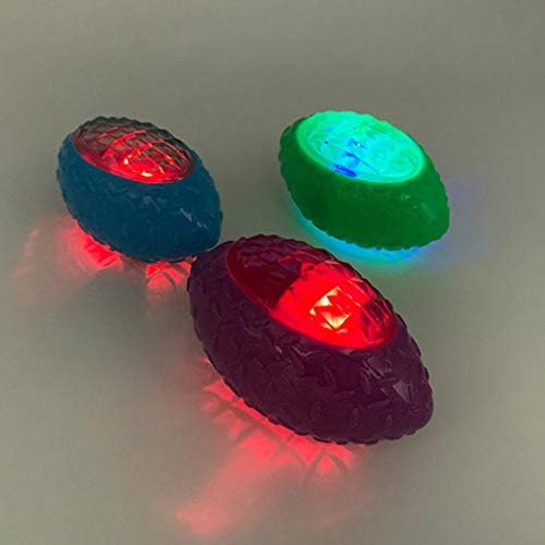 Dog Puppy Rubber Football Shape LED Light Sound Bouncy Ball Tooth Chew Molar Interactive Training Toy Pet Supplies, Green