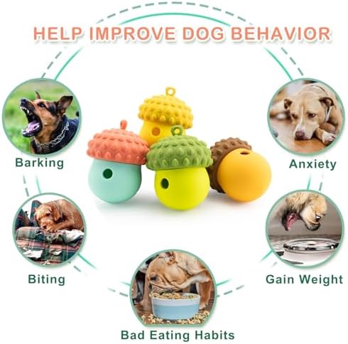 Acorn Dog Puzzle Toy for Medium Small Dogs, Treat Dispensing Dog Toys for Moderate Chewers, Puppy Teething Toys to Keep Them Busy, Interactive Pet Toys for Dogs, Dogs Gifts