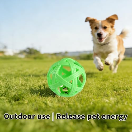 Dog Ball Toy with Bell for Small Dogs& Puppy, Small Dog Ball for Boredom Relief & Teething, TPR Chew Resistant Interactive Fetch Toy.