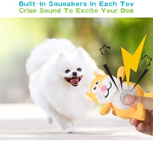 Squeaky Dog Toy for Puppy Small Medium Dogs, Stuffed Samll Dog Toys 12 Pack | Soft Plush Pet Doggie Toy Set, Cute Safe Pet Chew 12 Pack for Puppies Teething