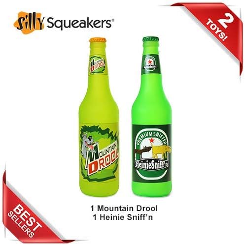 Tuffy® - Silly Squeakers® : 2 Pack Beer Bottle Dog Toy: Squeaky Dog Toy , Washable and Floats , Vinyl
