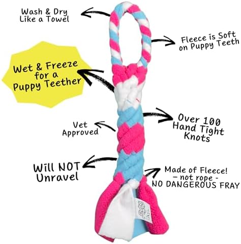 Patented Fleece Tug Toy for Dogs (Blue)