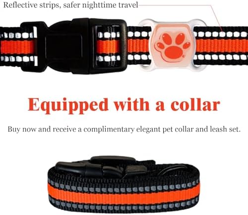 Pet GPS Tracker for Dogs & Cats - No Monthly Fee/Subscription, Free Pet Collar Included | Waterproof, Anti-Lost, Real-Time Tracking Collar | 730-Day Long Battery Life | Compatible with iOS & Android