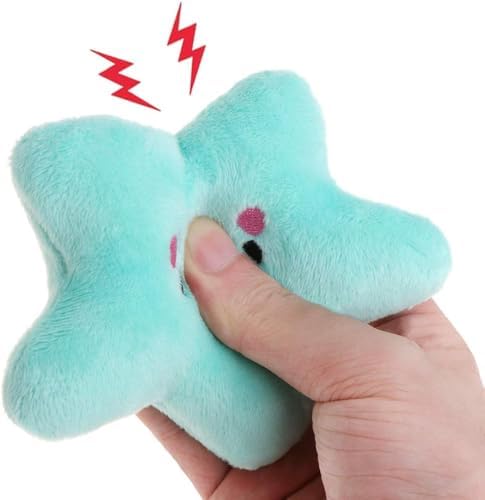 Star Plush Pet Dog Toys Cute Squeaky Toy for Interactive Toy Dog Chew Toy for Pet Dog Puppy Training Playing, Squeak (Pink)