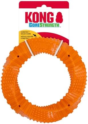KONG CoreStrength Dog Toy – Ring – Durable Tough Chew Toy for Medium & Large Dogs – Textured Dental Chew for Teeth & Gums – Fetch & Interactive Play