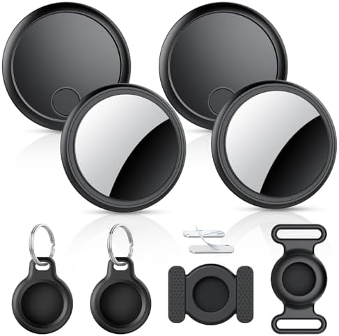 Air Tracker Tags-4 Pack, 2026 New [Apple MFi Certified], Bluetooth Tracker Work with Apple Find My (iOS Only), Replaceable Battery Last 2 Years, IP68 Waterproof Item Finder for Luggage/Key/Suitcase