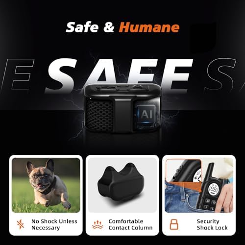 Ultra Compact Dog Shock Collar, Lightest Dog Training Collar with Remote for Small Dogs 5-30lbs & Medium Dogs/Puppies, Waterproof, Rechargeable, 1300ft Range (Black&Small)