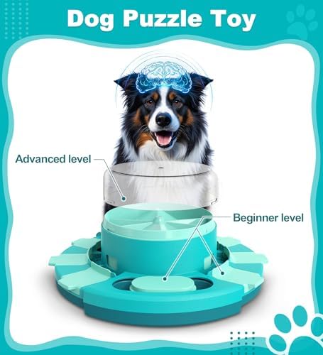 Aluckmao Dog Puzzle Toy Feeder, Press to Dispense Food & Treats