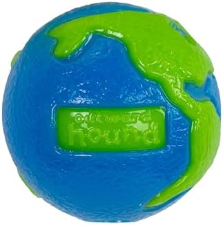 Outward Hound by Planet Dog Orbee-Tuff Planet Ball Blue/Green Treat-Dispensing Dog Toy, Small