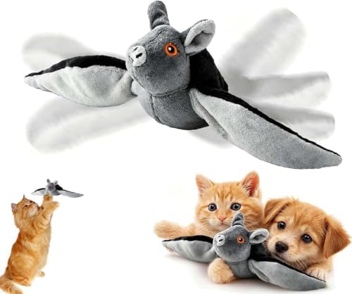 Flying Bat Dog Toy, Flying Bat Toy for Dogs, Flapping Wings Interactive Pet Toy, Cute Flapping Wings Electric Teasing Cat/Dog Toy, Hanging and Ground Play