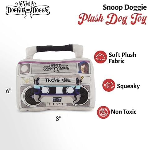 Snoop Doggie Dogs Plush Squeaky Dog Toy– Soft Interactive Chew Toy for
