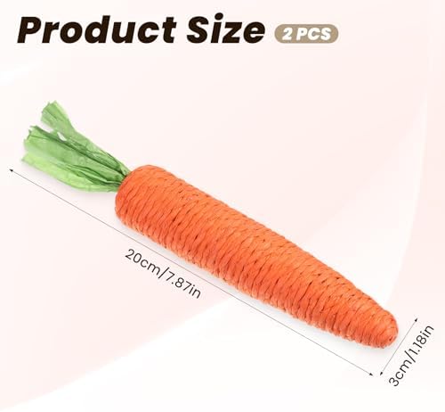 2 PCS Kitten Teething Toys for Indoor Cats, Cat Chew Toy Natural Sisal Cat Teething Toys Orange Carrot Interactive Cats Kicker Toy Interactive Kitten Kicker for Indoor Kitty Exercise