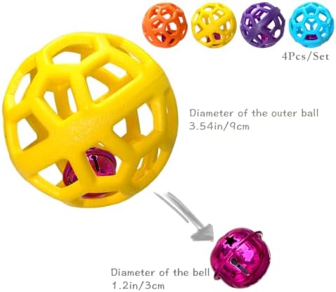 4pcs Pet Ball Toy Interactive Chasing Balls With Bell For Dogs & Cats