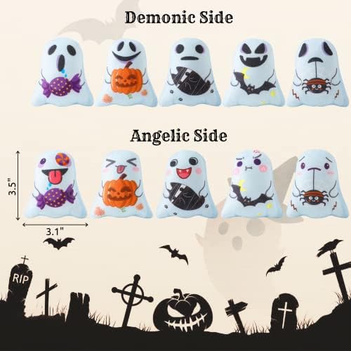 Catnip Toys Interactive Cat 5PCS Cats Chew Plush Ghost Toys & Pet Stuffed Nip Pillow & Kitten Best Kicker Toy Cute and Soft Teething Supplies for Moving Kitty Indoor
