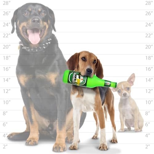 SILLY SQUEAKERS Tuffy Beer Bottle Dog Toy: Squeaky Dog Toy, Washable and Floats, Vinyl