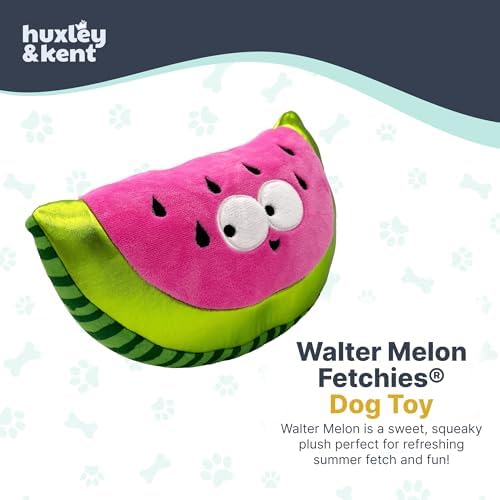 Huxley & Kent Fetchies Plush Dog Toy, Walter Melon, Small