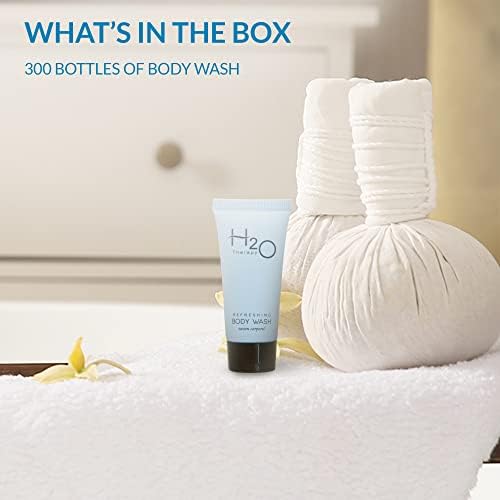 H2O Therapy Body Wash Soap, Travel Size Hotel Hospitality, 0.85 oz (Case of 300)