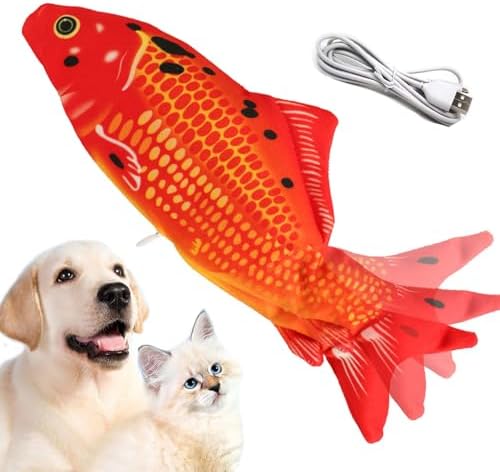 Flopping Fish Electric Cat Dog Pet Toy,Realistic Moving Rocking Interactive