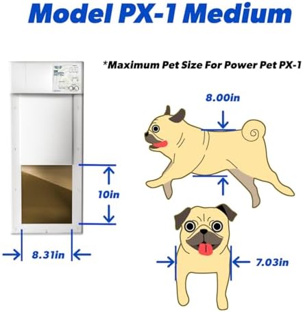 Automatic Pet Door by High Tech Pet, Medium Door Mount, Factory Refurbished, Certified, Full Warranty, Pet Operated, Auto Dead-Bolt Lock, Air-Tight, Quick, Quiet, Assembled in USA, US Customer Service