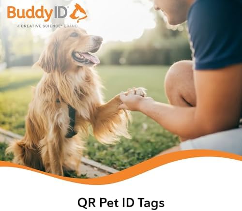 BuddyID BuddyBadge QR Pet ID Tags for Dogs & Cats, 12ct